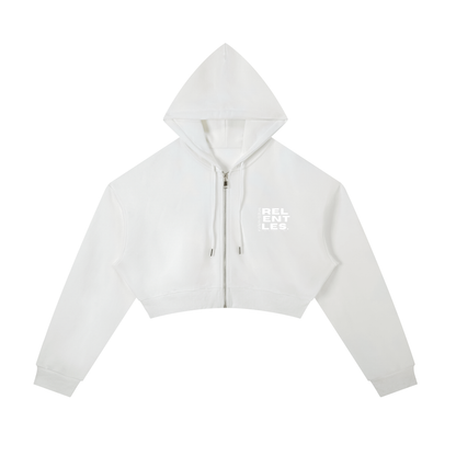 Essential Cropped Zip-Up Hoodie