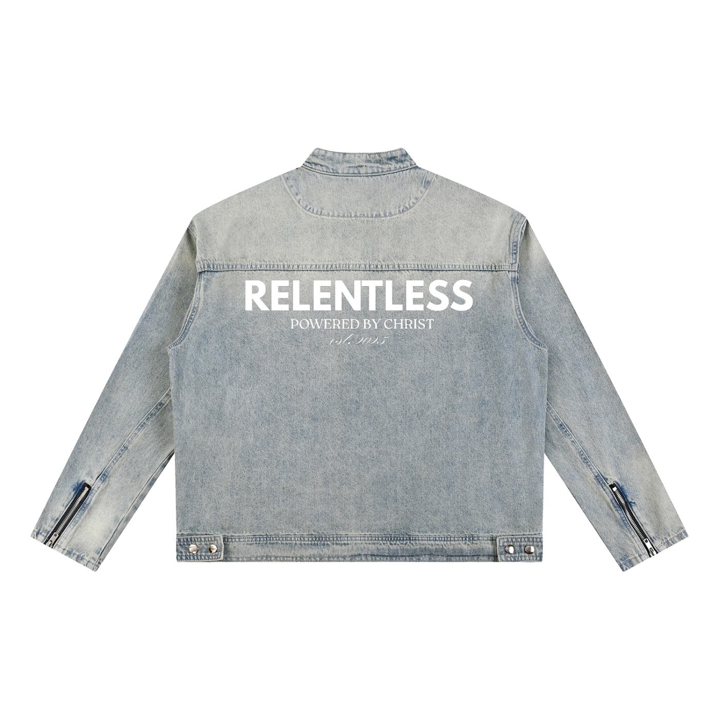 Vintage Wash Zip Denim Jacket