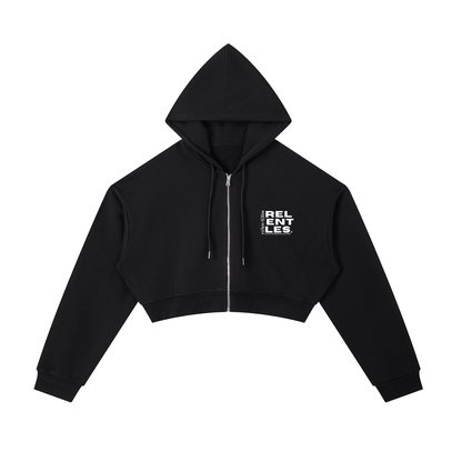 Essential Cropped Zip-Up Hoodie
