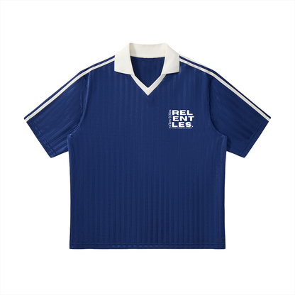 Contrast Collar Striped Soccer Jersey