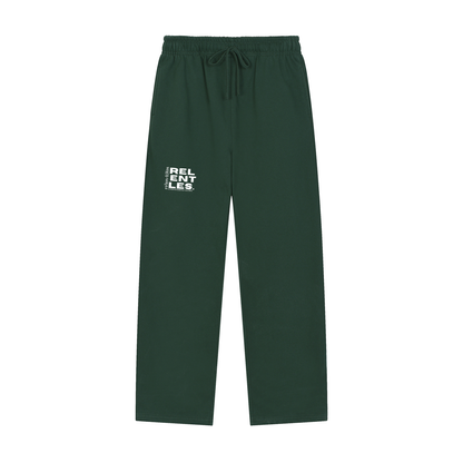 Solid Color Straight-Leg Sweatpants