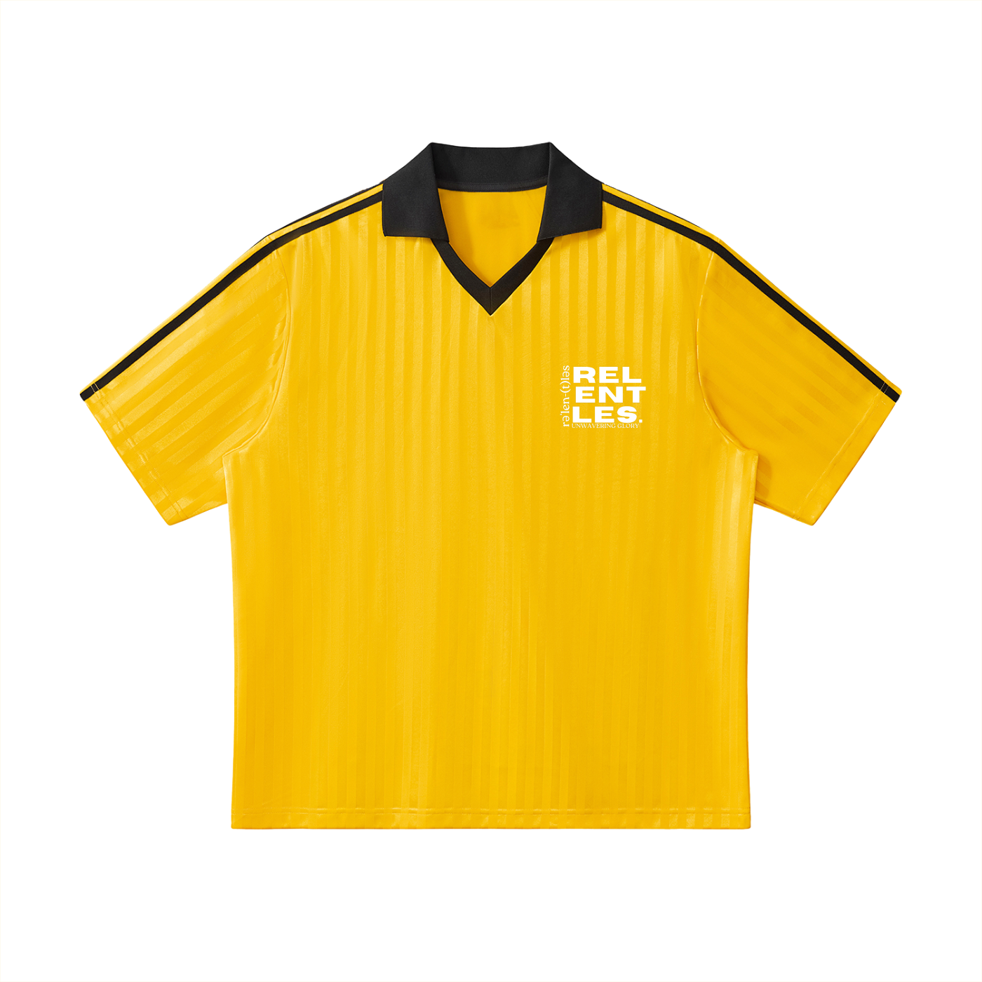 Contrast Collar Striped Soccer Jersey