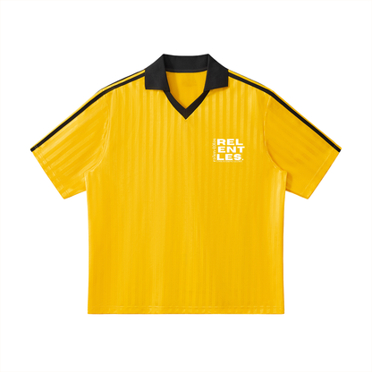 Contrast Collar Striped Soccer Jersey