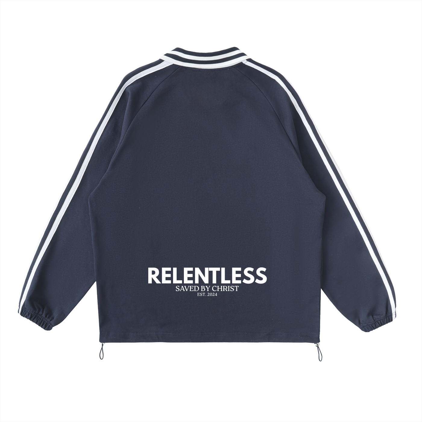Contrast Striped Lapel Collar Sweatshirt