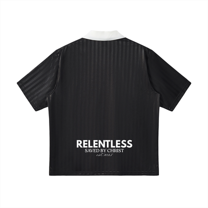 Contrast Collar Striped Soccer Jersey