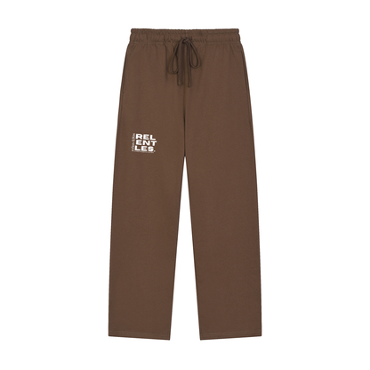 Solid Color Straight-Leg Sweatpants