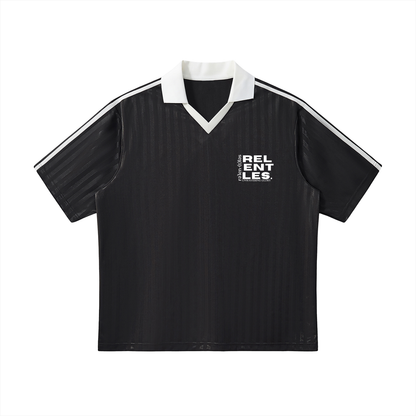 Contrast Collar Striped Soccer Jersey