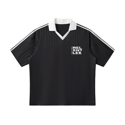 Contrast Collar Striped Soccer Jersey