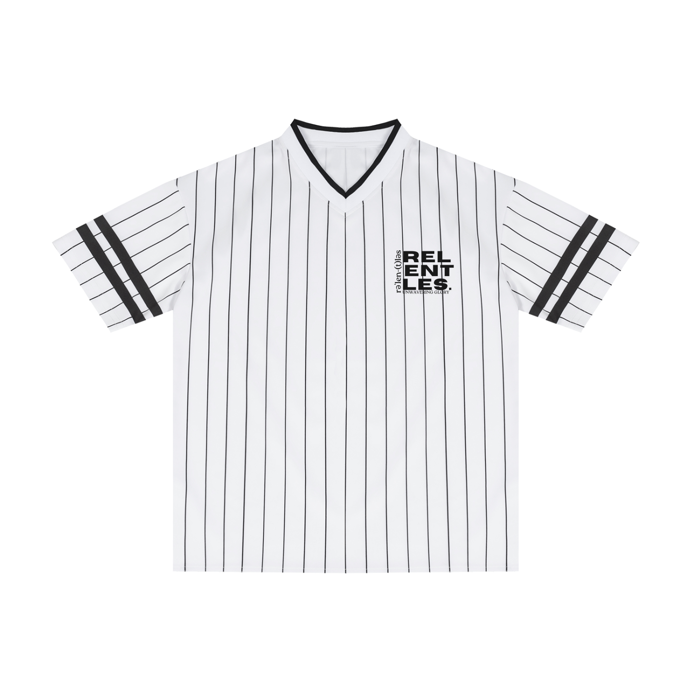 Unisex Striped Loose V-Neck T-Shirt