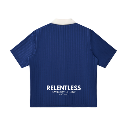 Contrast Collar Striped Soccer Jersey